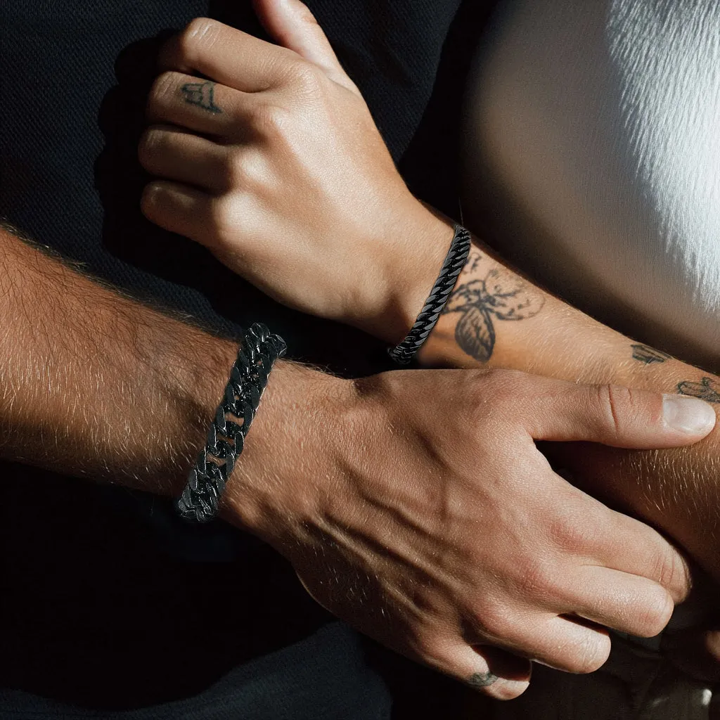 Cuban Link Chain Bracelets Set for Couple, 8/12mm Width sold by FaithHeart product image thumbnail 2