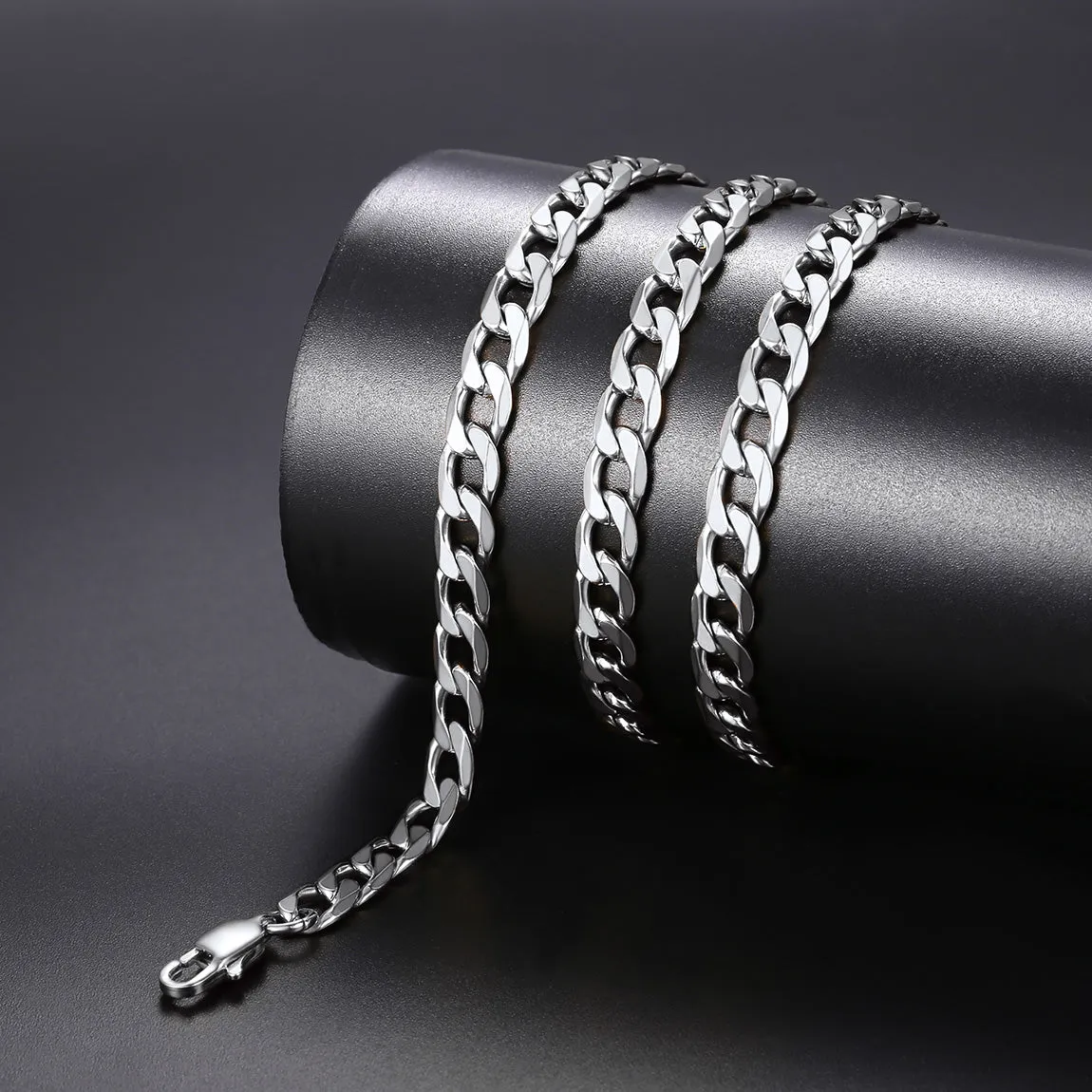 Cuban Chain & Italian Horn Layered Necklaces Set for Men sold by FaithHeart product image thumbnail 4
