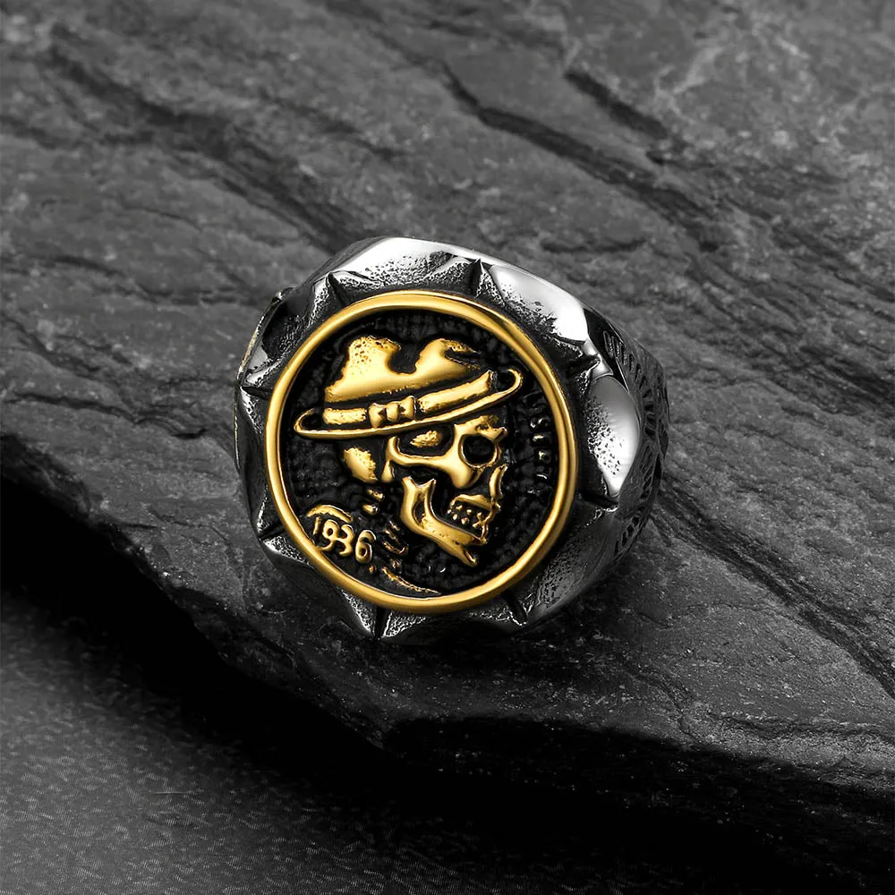 Halloween Gothic Punk Cowboy Hat Skull Ring for Men sold by FaithHeart product image thumbnail 5