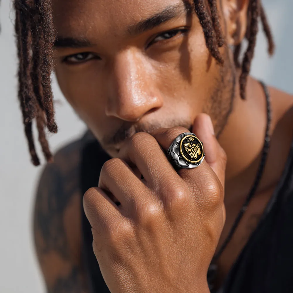 Halloween Gothic Punk Cowboy Hat Skull Ring for Men sold by FaithHeart product image thumbnail 3