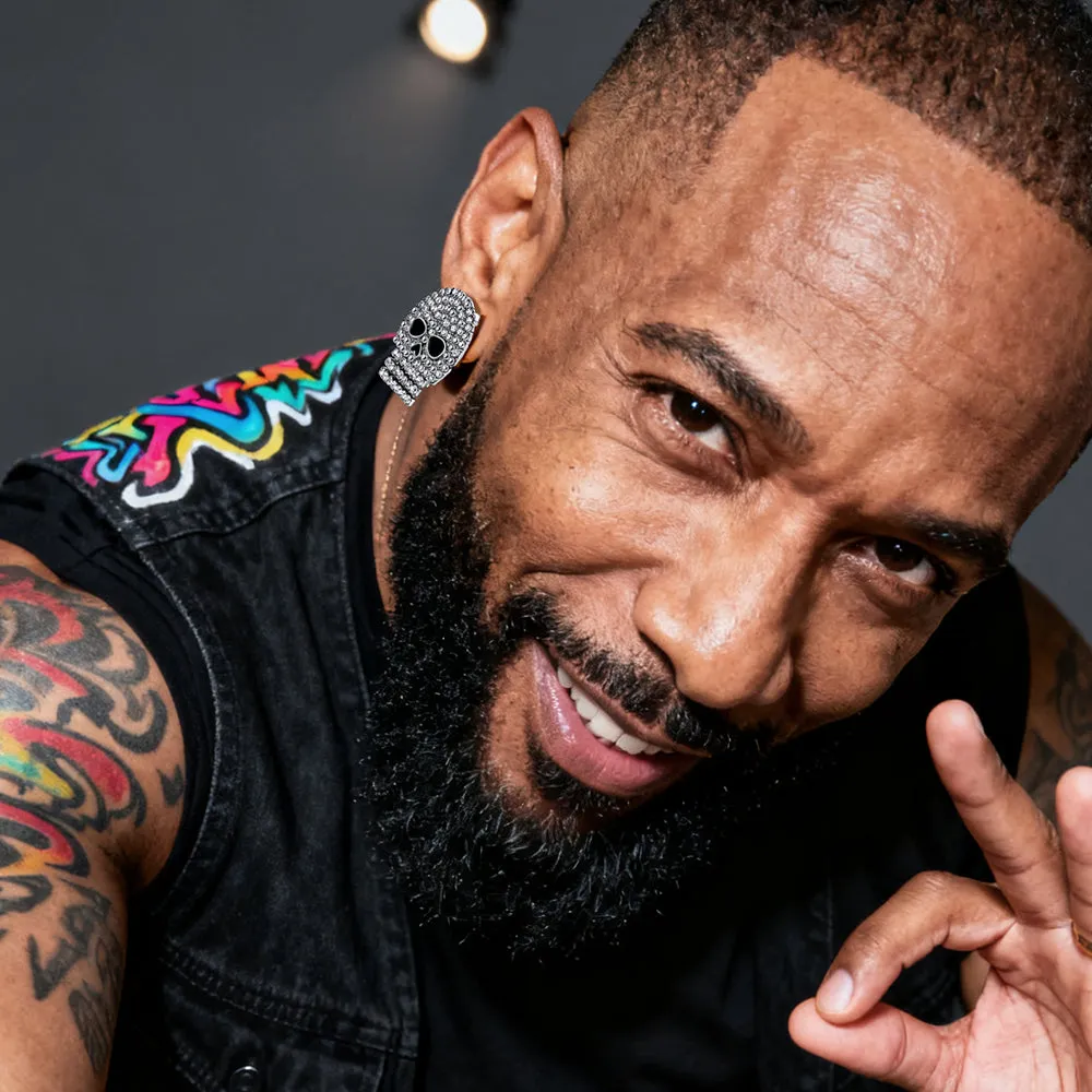 Ghost Diamond Skull Stud Earrings Halloween Gift sold by FaithHeart product image thumbnail 2