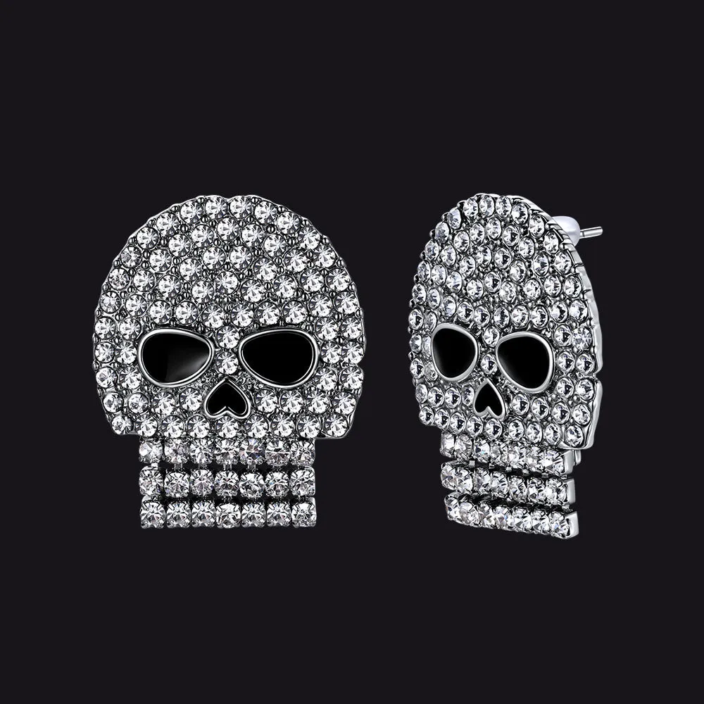 Ghost Diamond Skull Stud Earrings Halloween Gift sold by FaithHeart