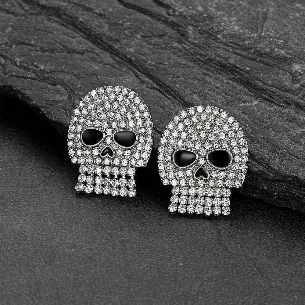 Ghost Diamond Skull Stud Earrings Halloween Gift sold by FaithHeart product image thumbnail 4