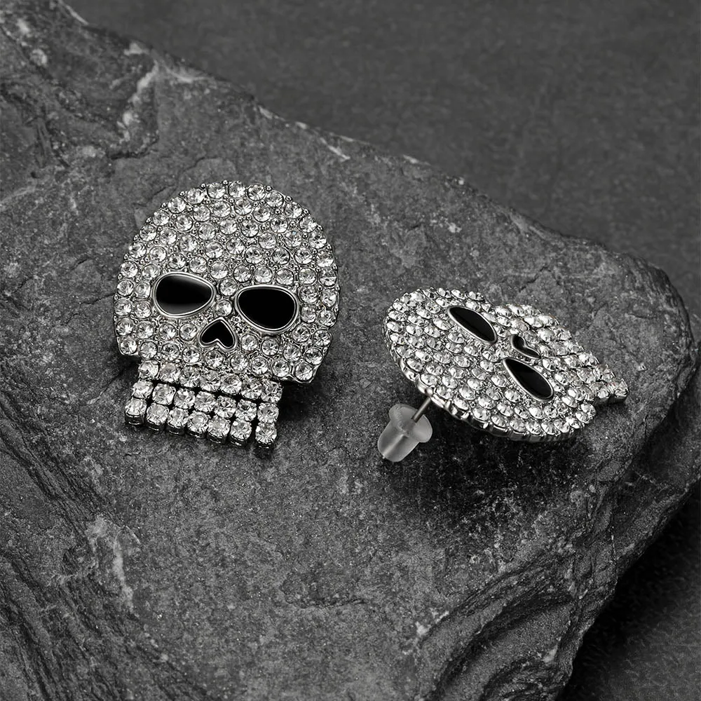Ghost Diamond Skull Stud Earrings Halloween Gift sold by FaithHeart product image thumbnail 5