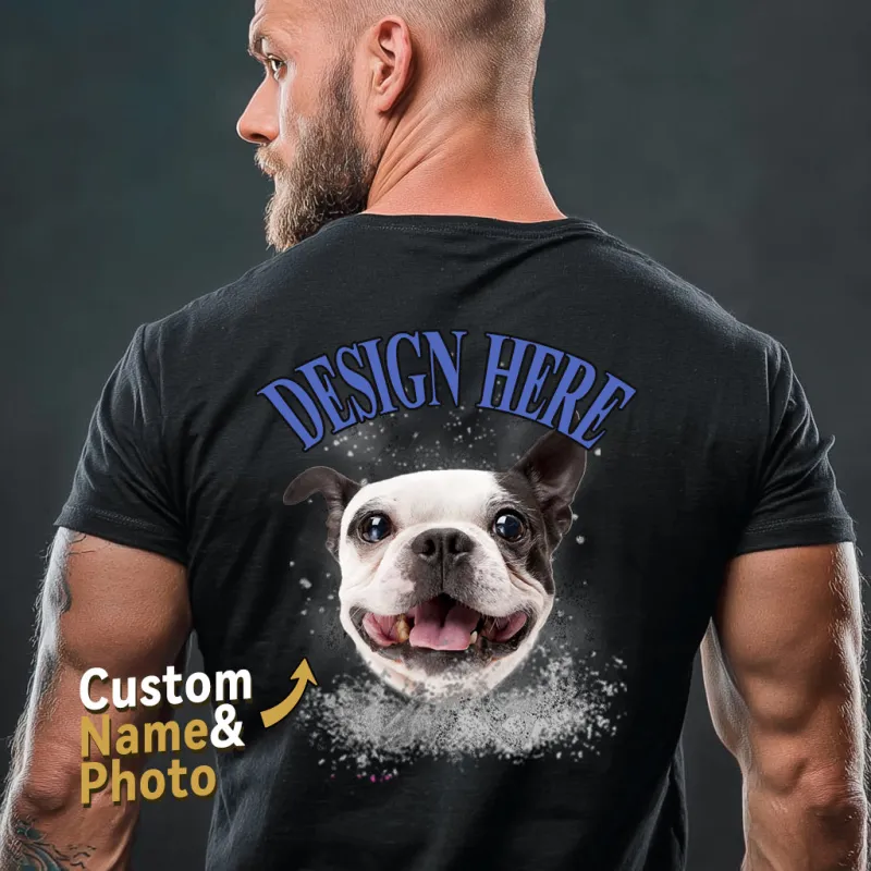 Custom Photo T-Shirt for Men Women, Personalized Text Graphic Tee sold by FaithHeart