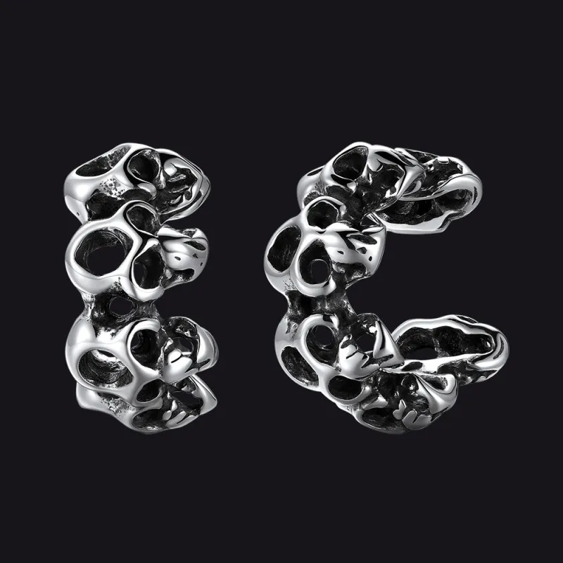 Gothic Hollow Skull Clip Ear Cuff Halloween Gift for Men sold by FaithHeart