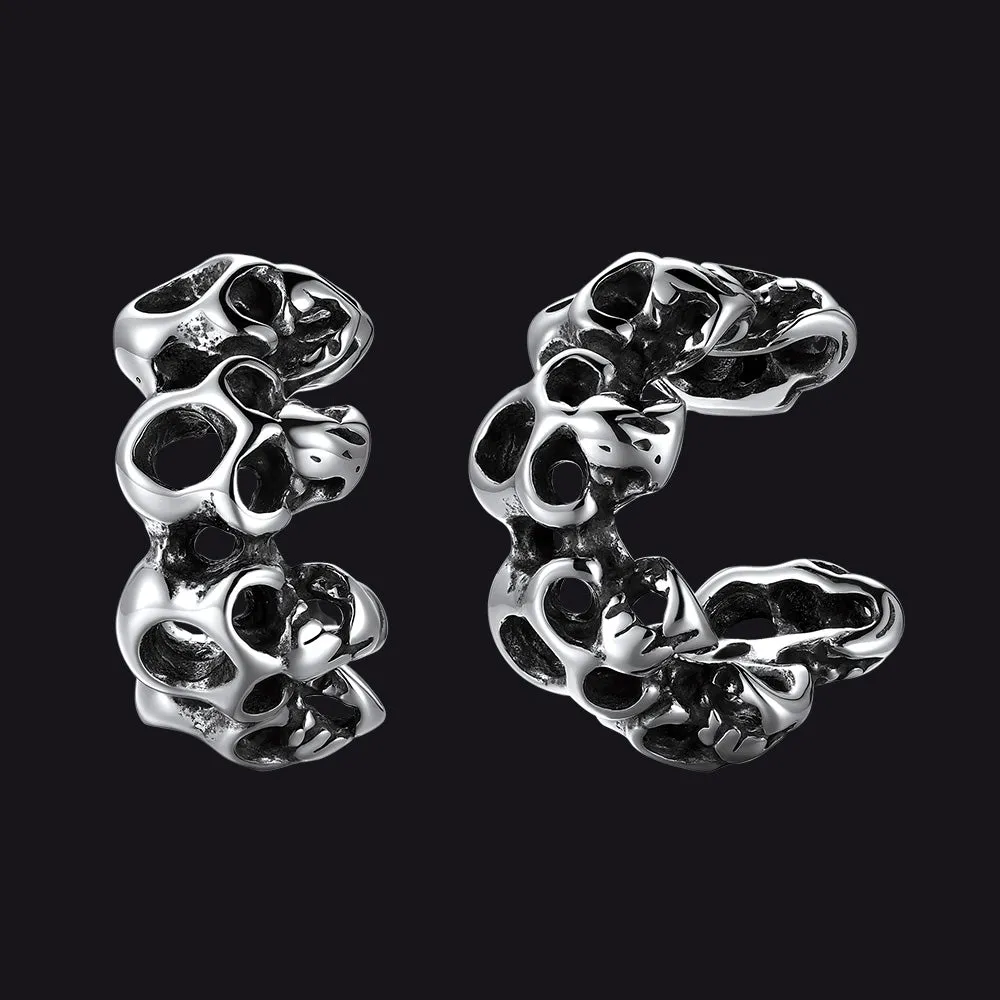 Gothic Hollow Skull Clip Ear Cuff Halloween Gift for Men sold by FaithHeart
