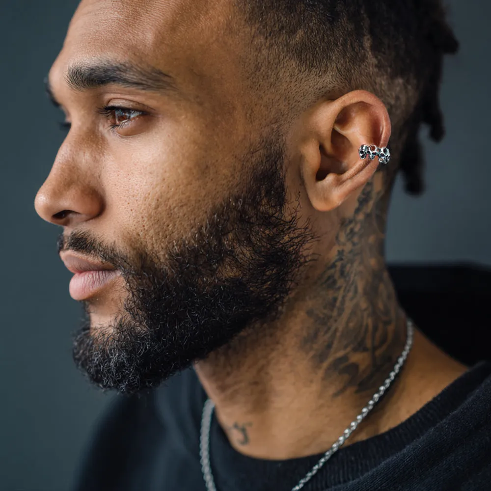 Gothic Hollow Skull Clip Ear Cuff Halloween Gift for Men sold by FaithHeart product image thumbnail 3