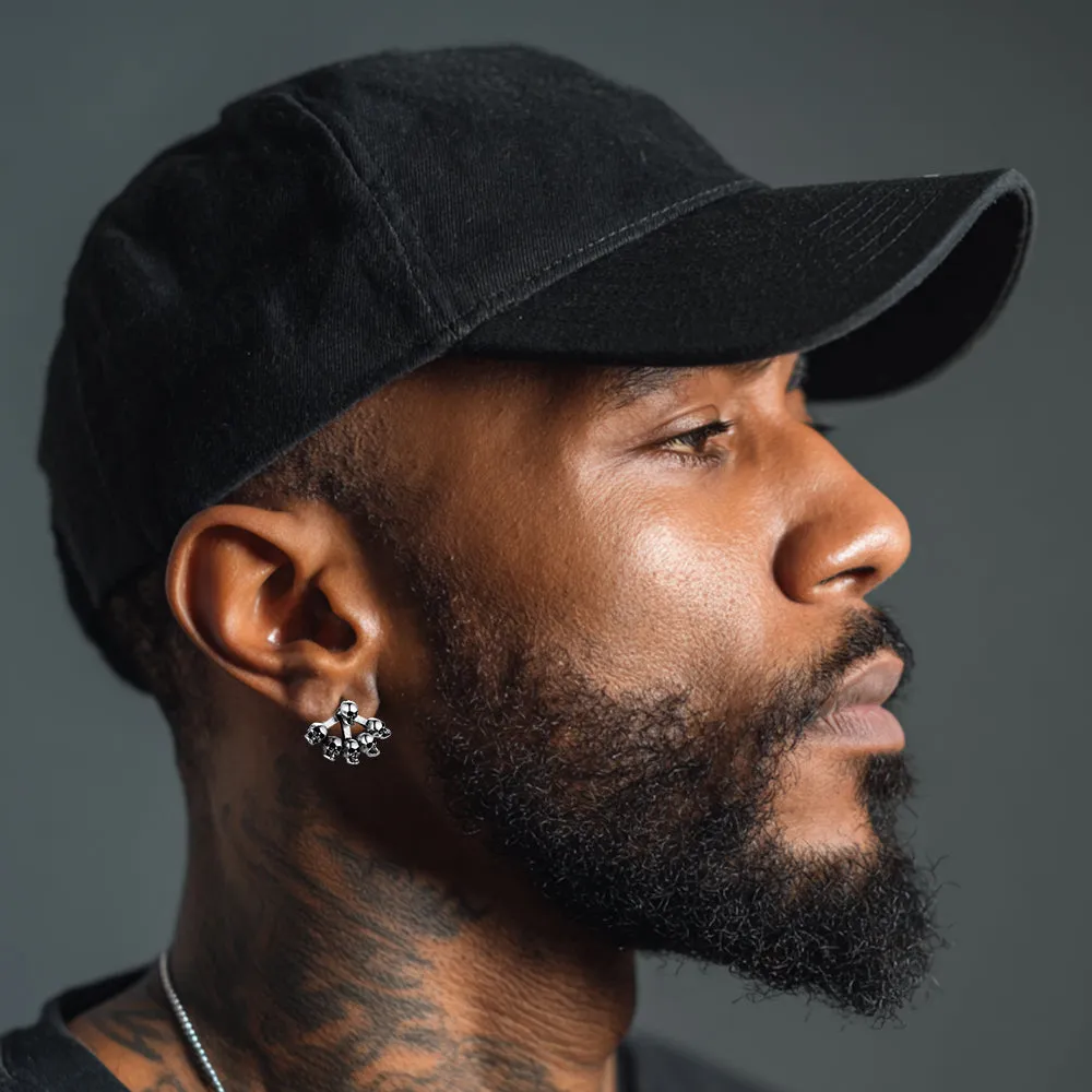 Gothic Multiple Skeleton Skull Head Stud Earrings Halloween Gift sold by FaithHeart product image thumbnail 2