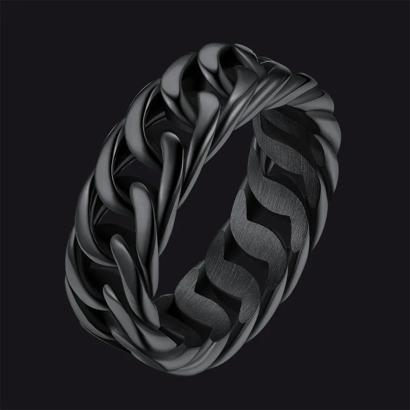 Cuban Link Stainelss Steel Band Ring for Men sold by FaithHeart