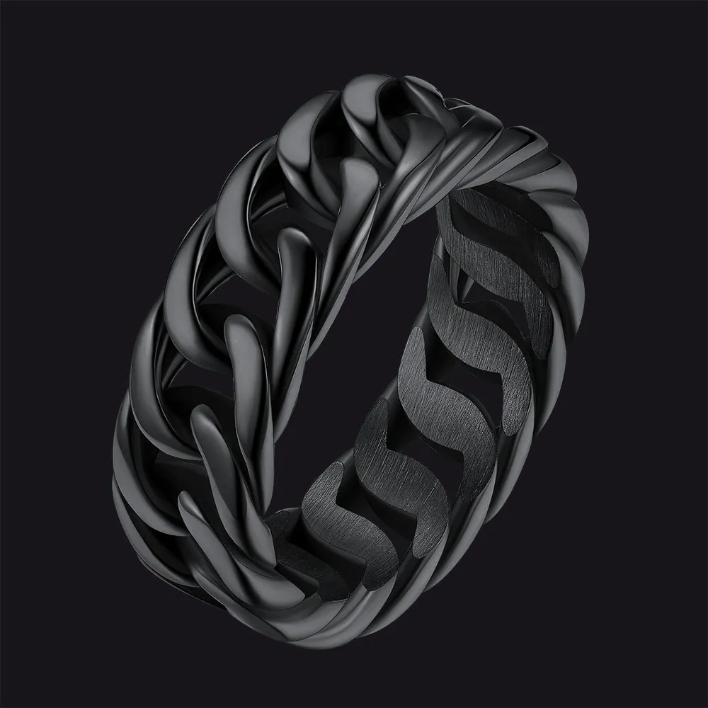 Cuban Link Stainelss Steel Band Ring for Men sold by FaithHeart