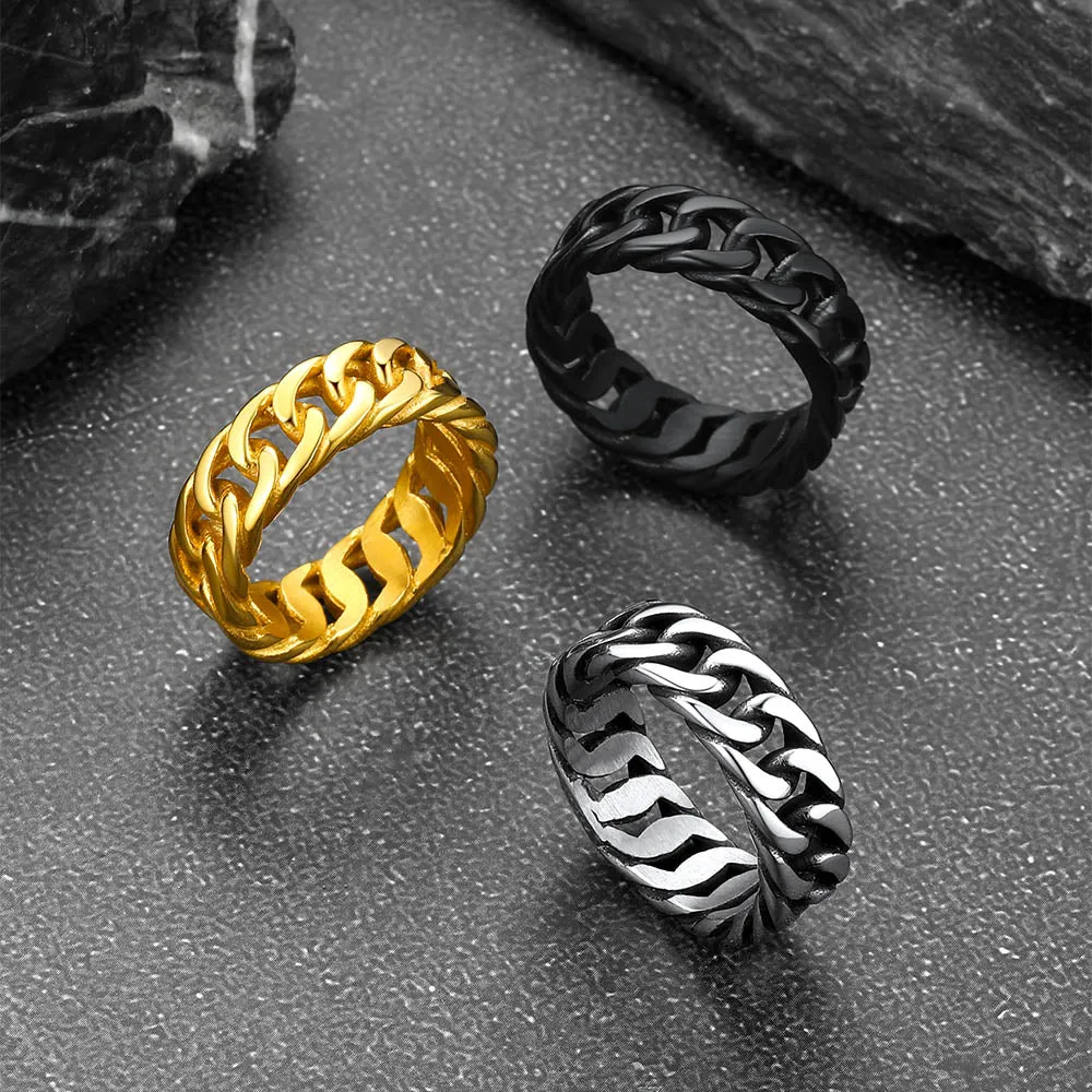 Cuban Link Stainelss Steel Band Ring for Men sold by FaithHeart product image thumbnail 3