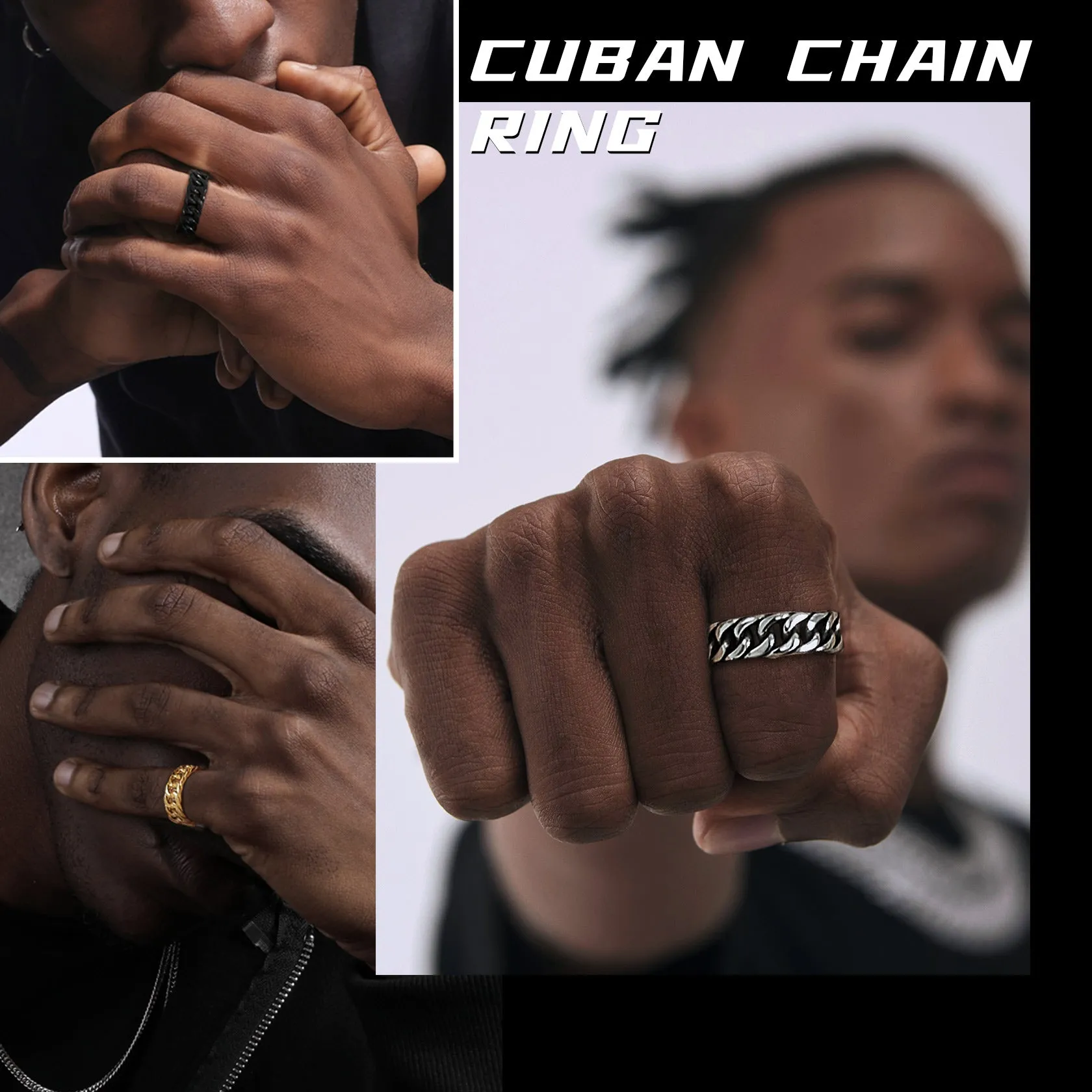 Cuban Link Stainelss Steel Band Ring for Men sold by FaithHeart product image thumbnail 2