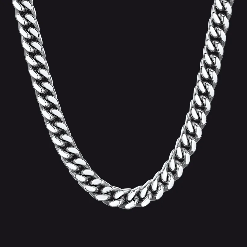 Chunky Cuban Link Chain Choker Necklace for Women, 5/12/14mm Width sold by FaithHeart