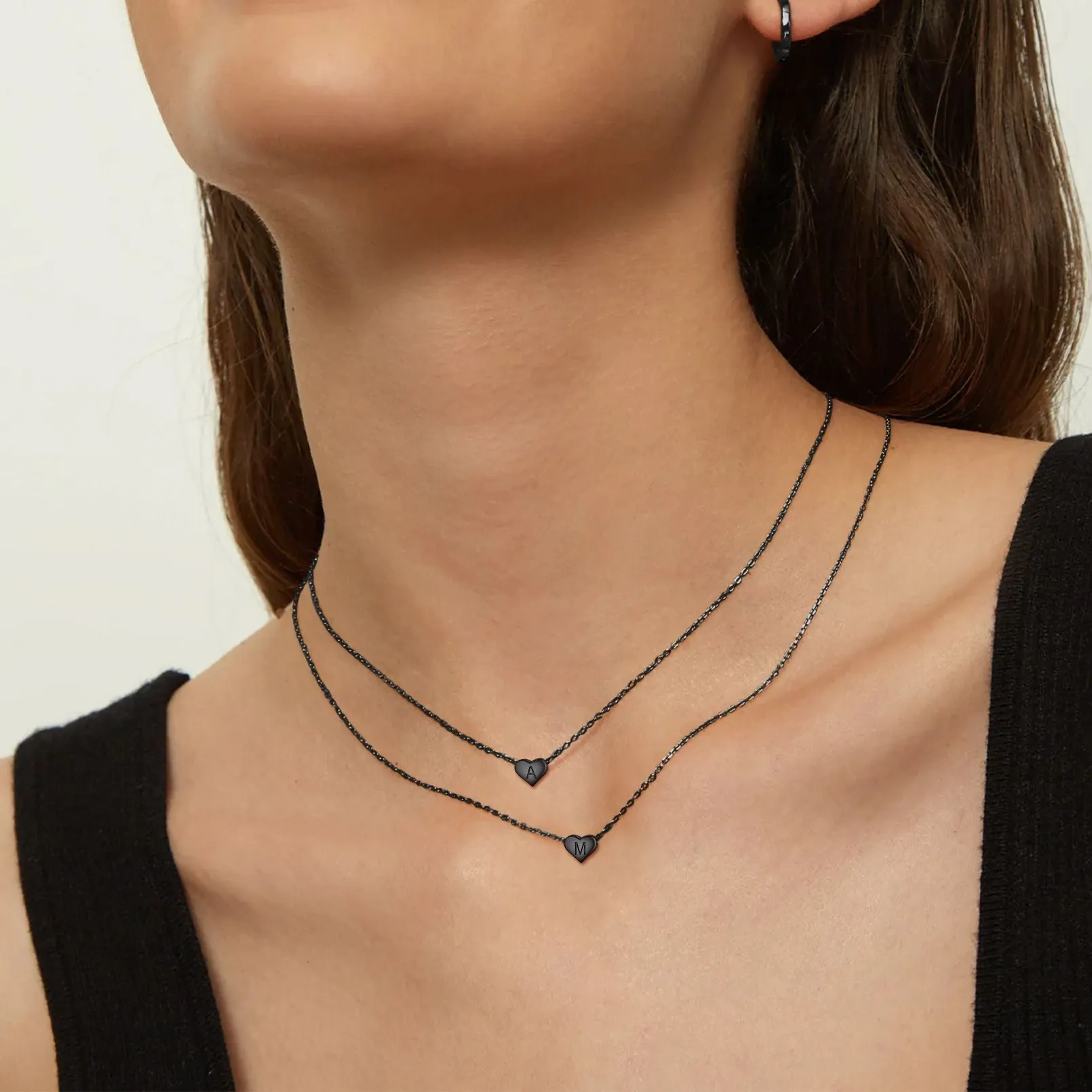 Sterling Silver Initial Heart Necklace for Women sold by FaithHeart product image thumbnail 4