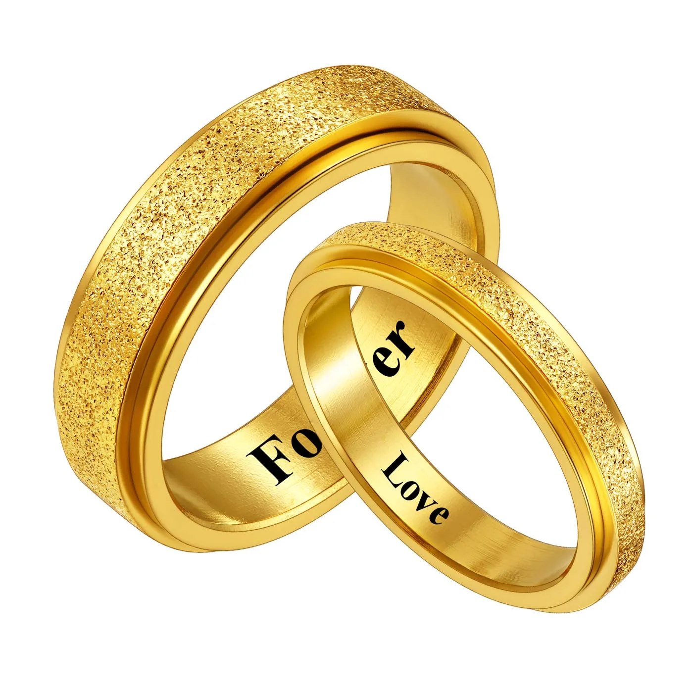 Custom Rotatable Spinner Anxiety Matching Promise Rings Set for Couple sold by FaithHeart product image thumbnail 5
