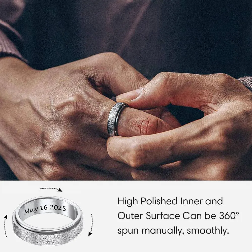 Custom Rotatable Spinner Anxiety Matching Promise Rings Set for Couple sold by FaithHeart product image thumbnail 3
