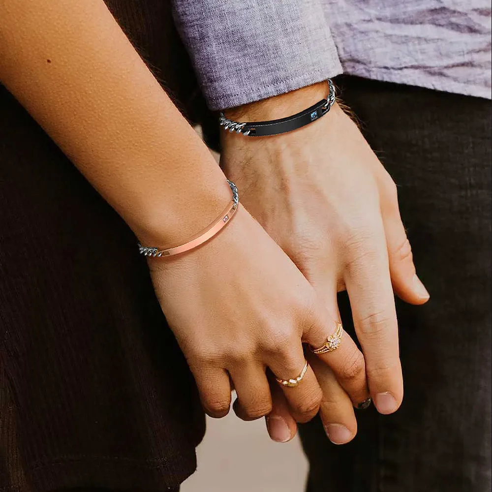 Custom Engraving Name ID Chain Bracelet sold by FaithHeart product image thumbnail 2