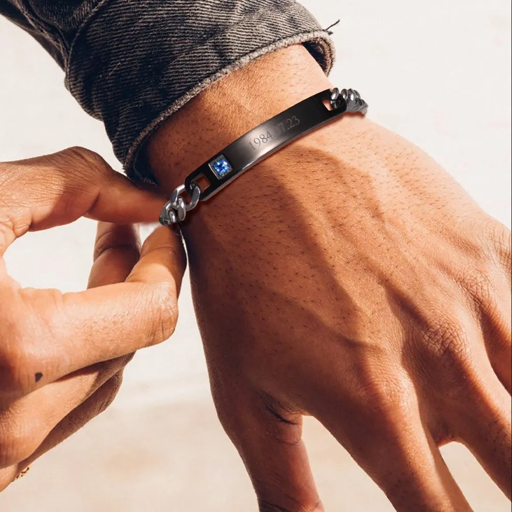 Custom Engraving Name ID Chain Bracelet sold by FaithHeart product image thumbnail 3