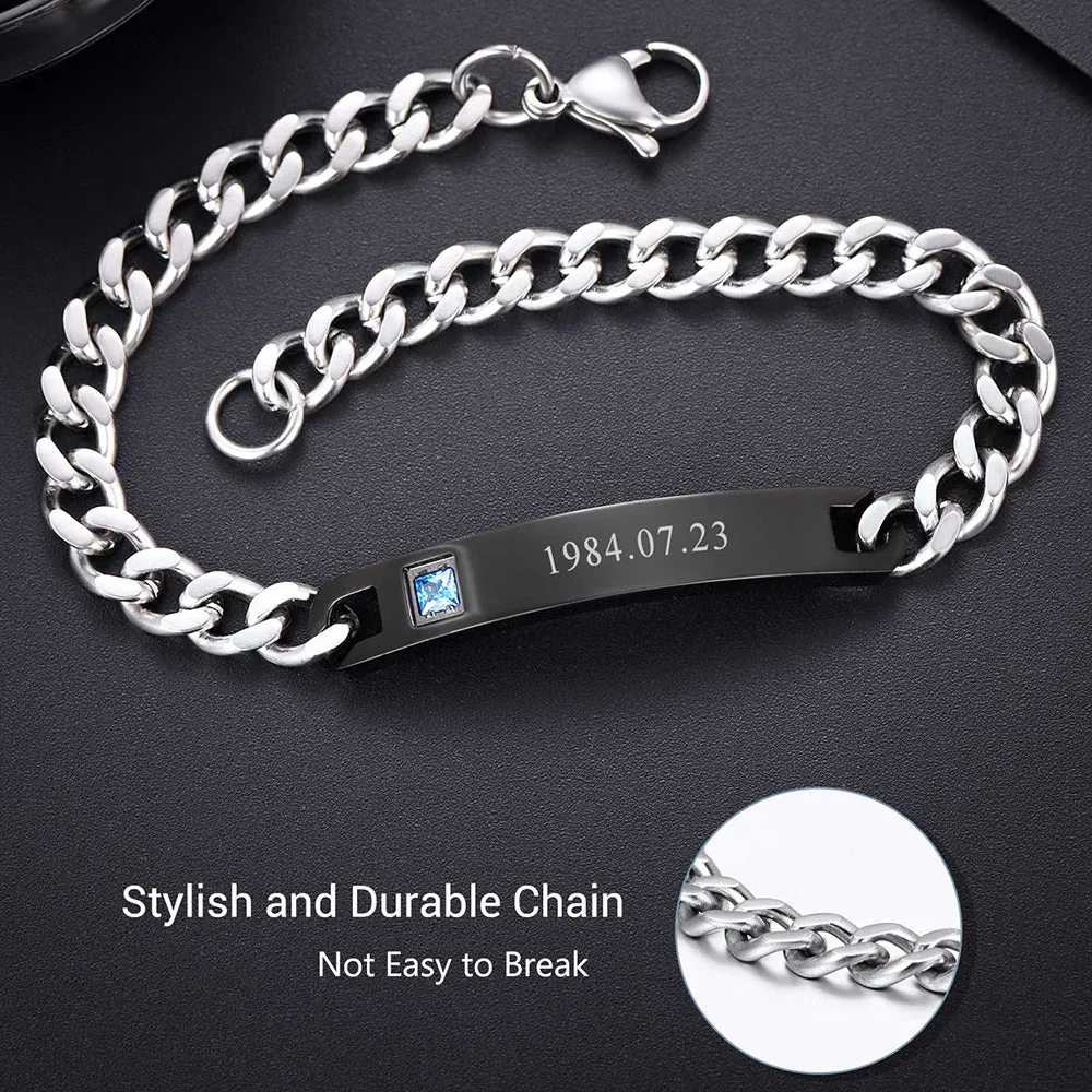 Custom Engraving Name ID Chain Bracelet sold by FaithHeart product image thumbnail 5