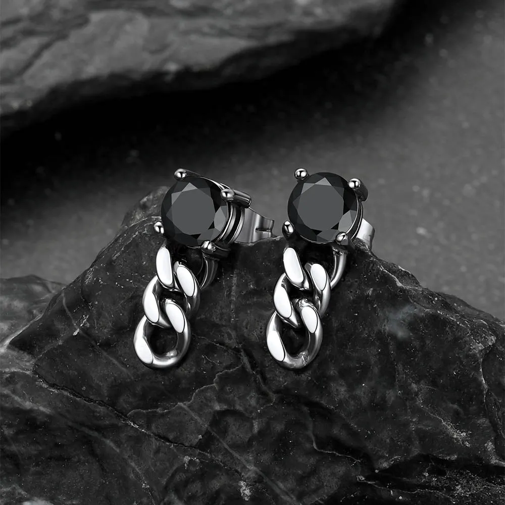 Couple Cubic Zirconia Chain Dangle Earrings Set for Men Women sold by FaithHeart product image thumbnail 5