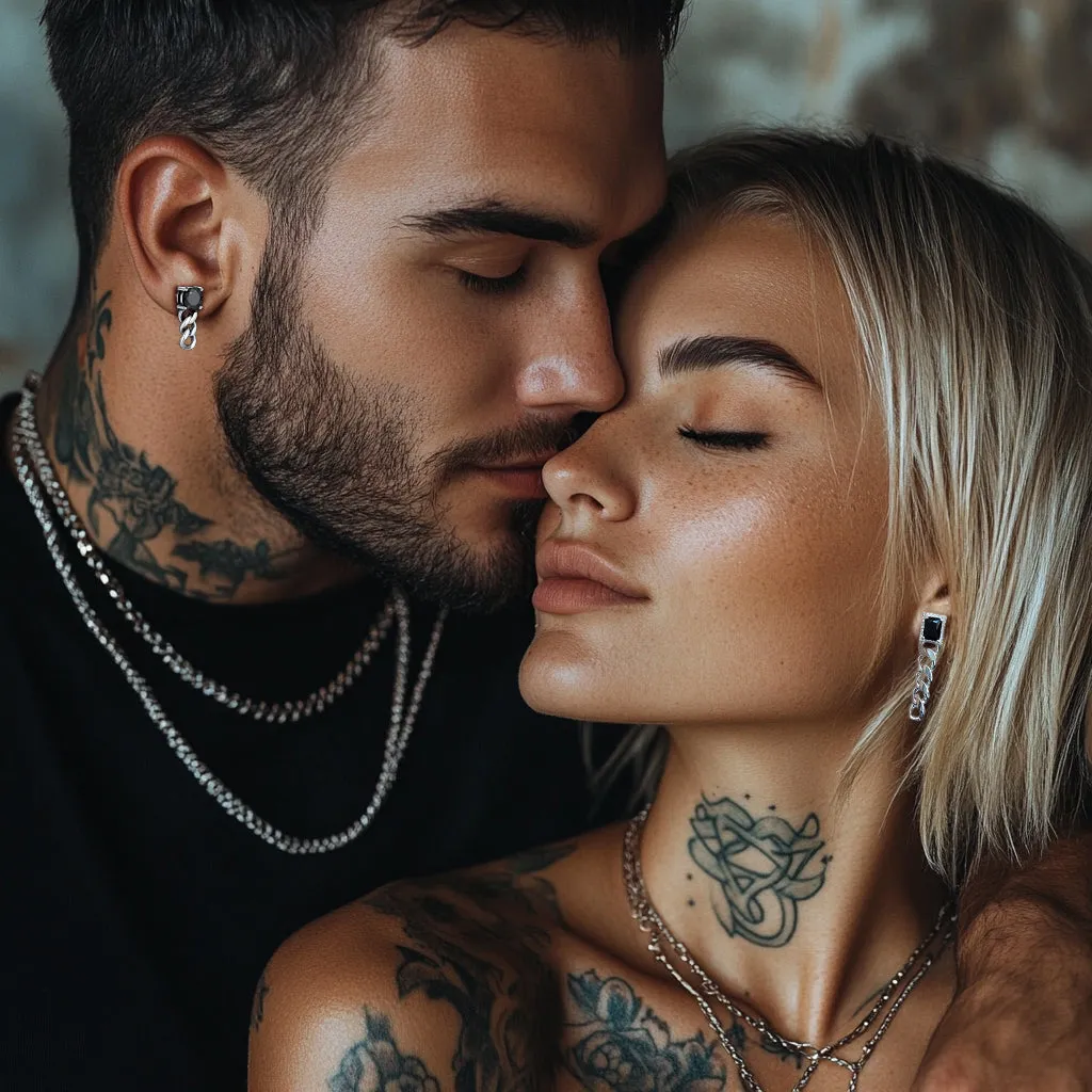 Couple Cubic Zirconia Chain Dangle Earrings Set for Men Women sold by FaithHeart product image thumbnail 2