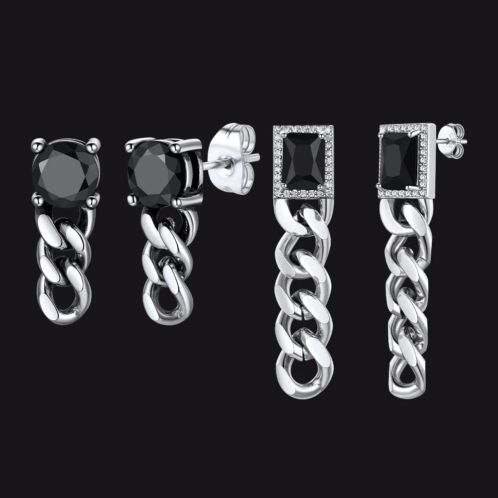 Couple Cubic Zirconia Chain Dangle Earrings Set for Men Women sold by FaithHeart