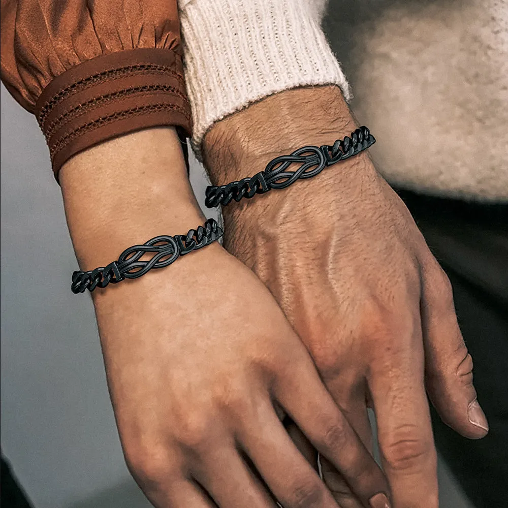 To My Love Infinity Love Knot Cuban Chain Bracelet For Couple Men Women sold by FaithHeart product image thumbnail 3