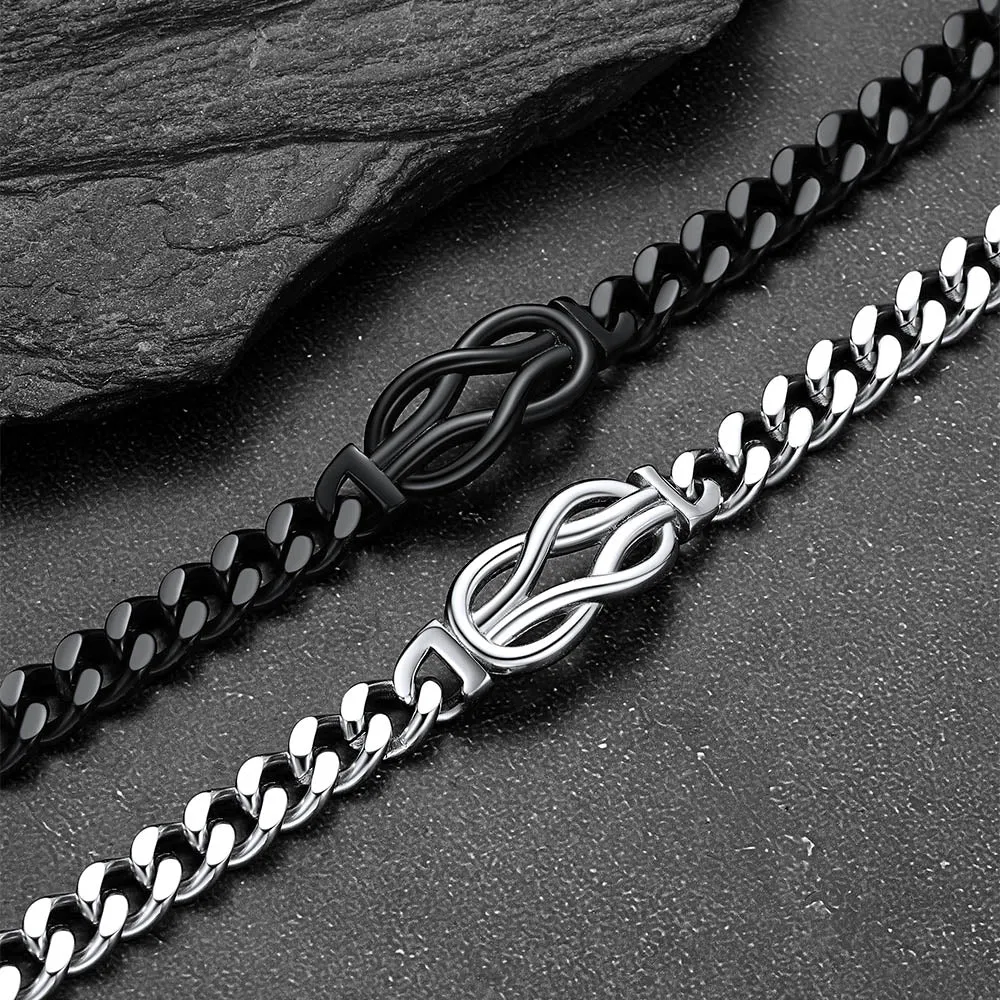 To My Love Infinity Love Knot Cuban Chain Bracelet For Couple Men Women sold by FaithHeart product image thumbnail 5