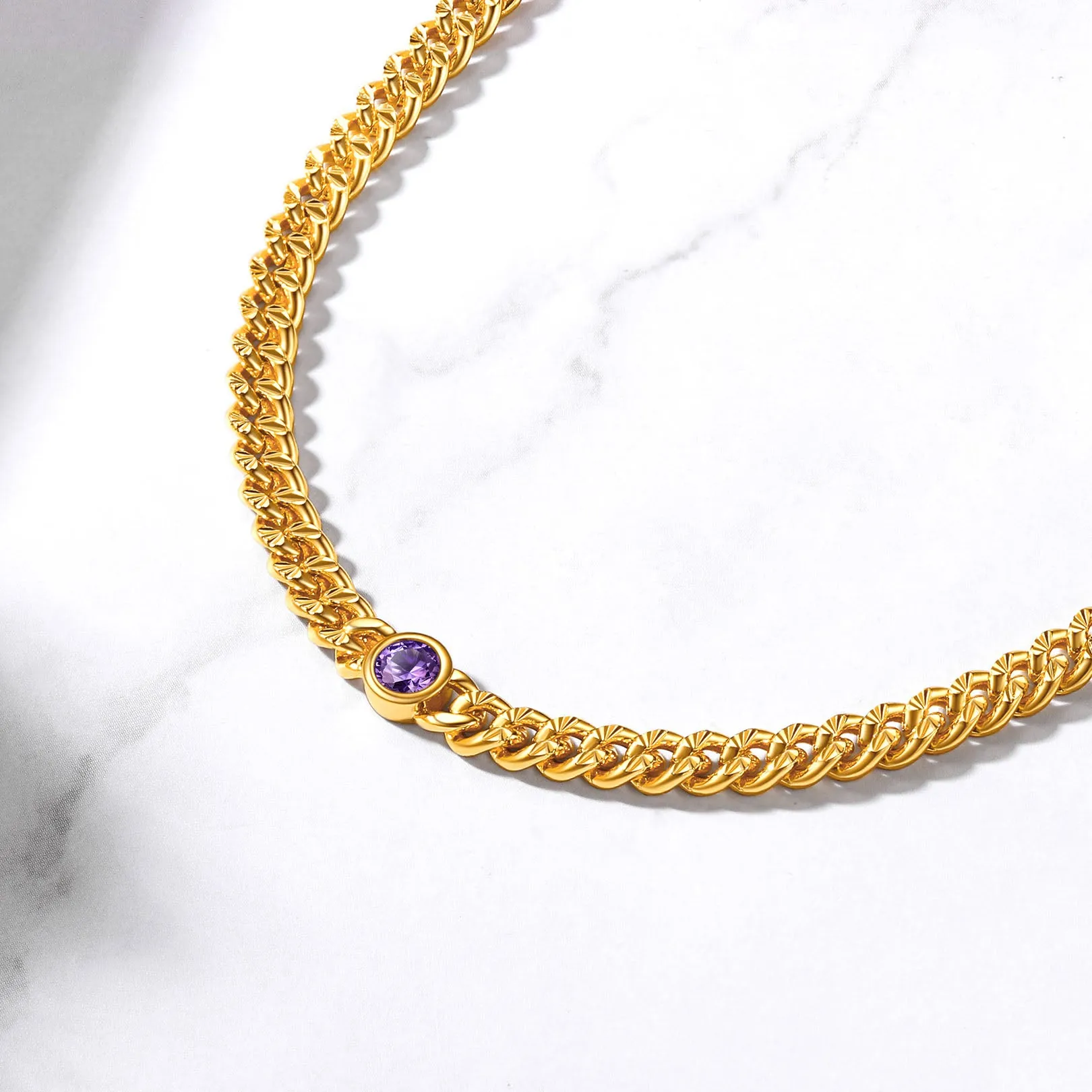 4.5MM Birthstone Gold Chain Choker Necklace for Women sold by FaithHeart product image thumbnail 5
