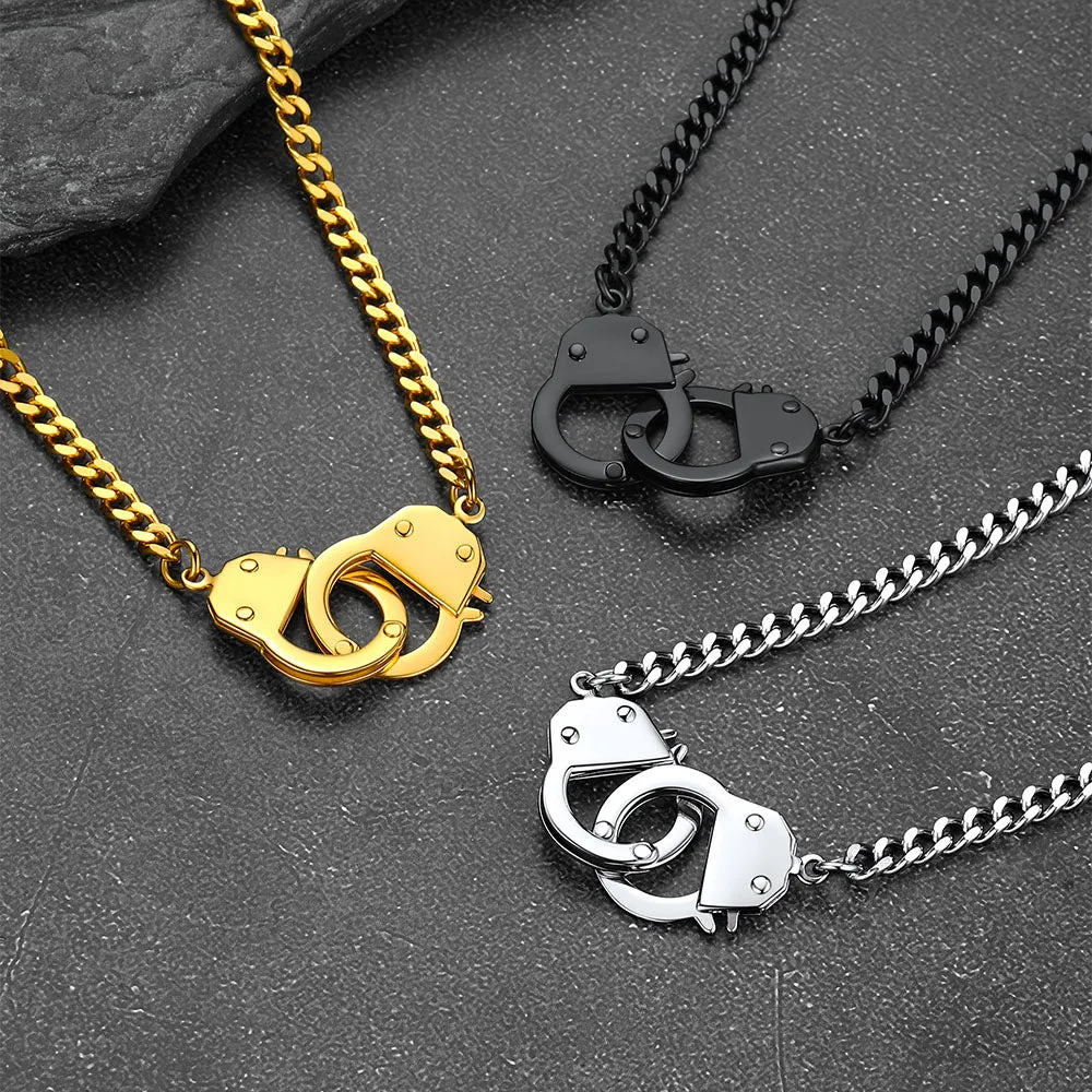 Gothic Punk Handcuff Necklace & Bracelet Jewelry Set for Men sold by FaithHeart product image thumbnail 5