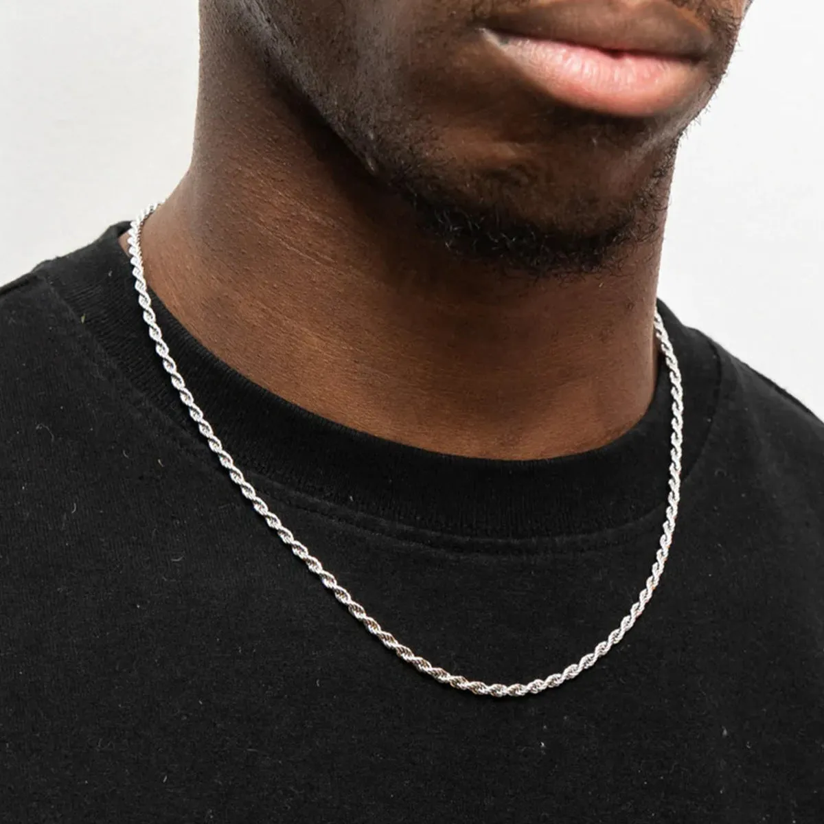 6MM Twisted Rope Link Chain & Rope Bracelet Bundle Set for Men sold by FaithHeart product image thumbnail 3