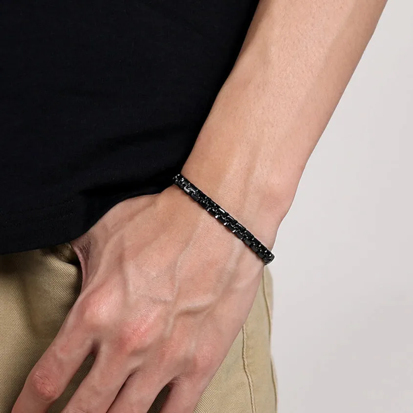 6MM Flat Box Link Chain & Bracelet Bundle Set for Men sold by FaithHeart product image thumbnail 4