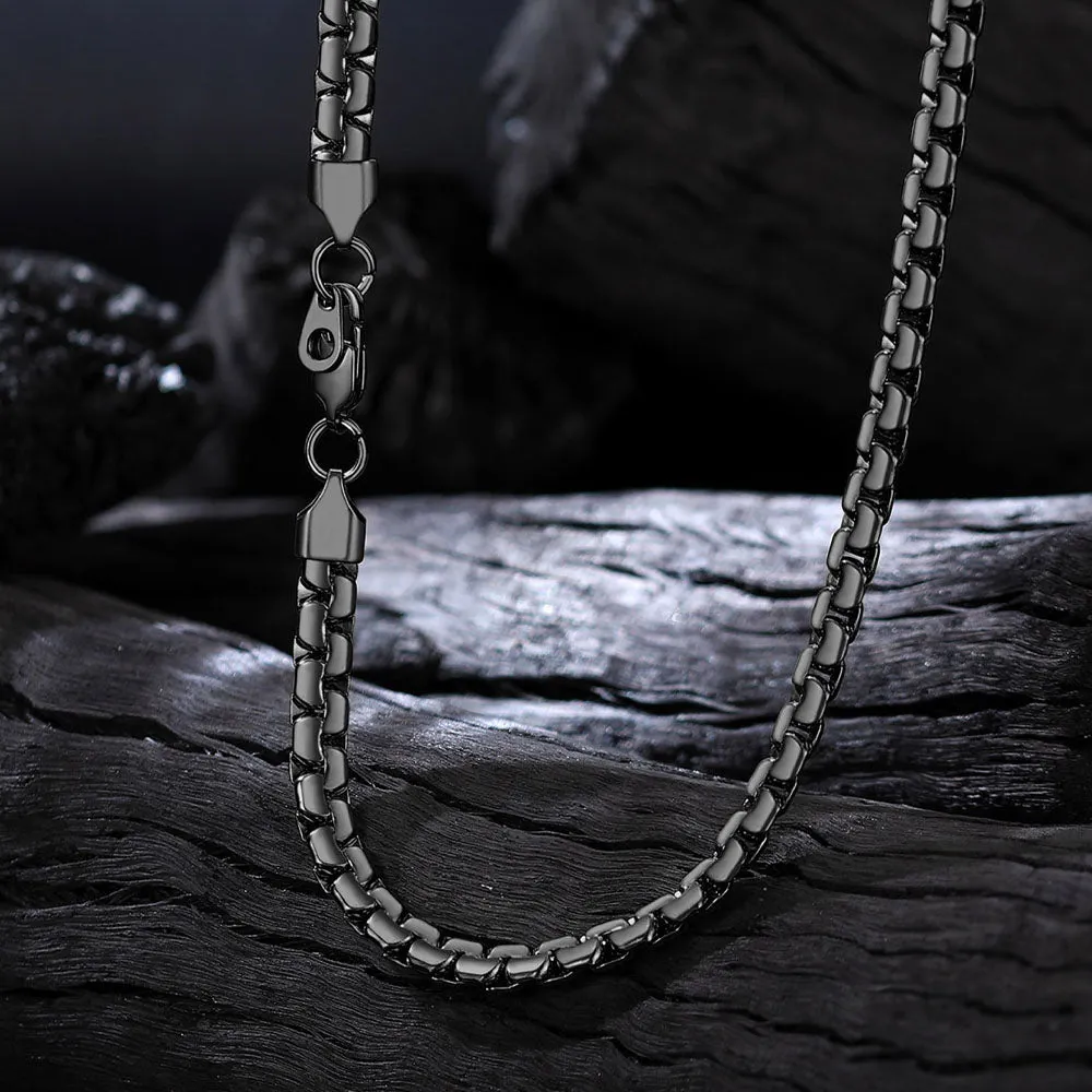 6MM Flat Box Link Chain & Bracelet Bundle Set for Men sold by FaithHeart product image thumbnail 5
