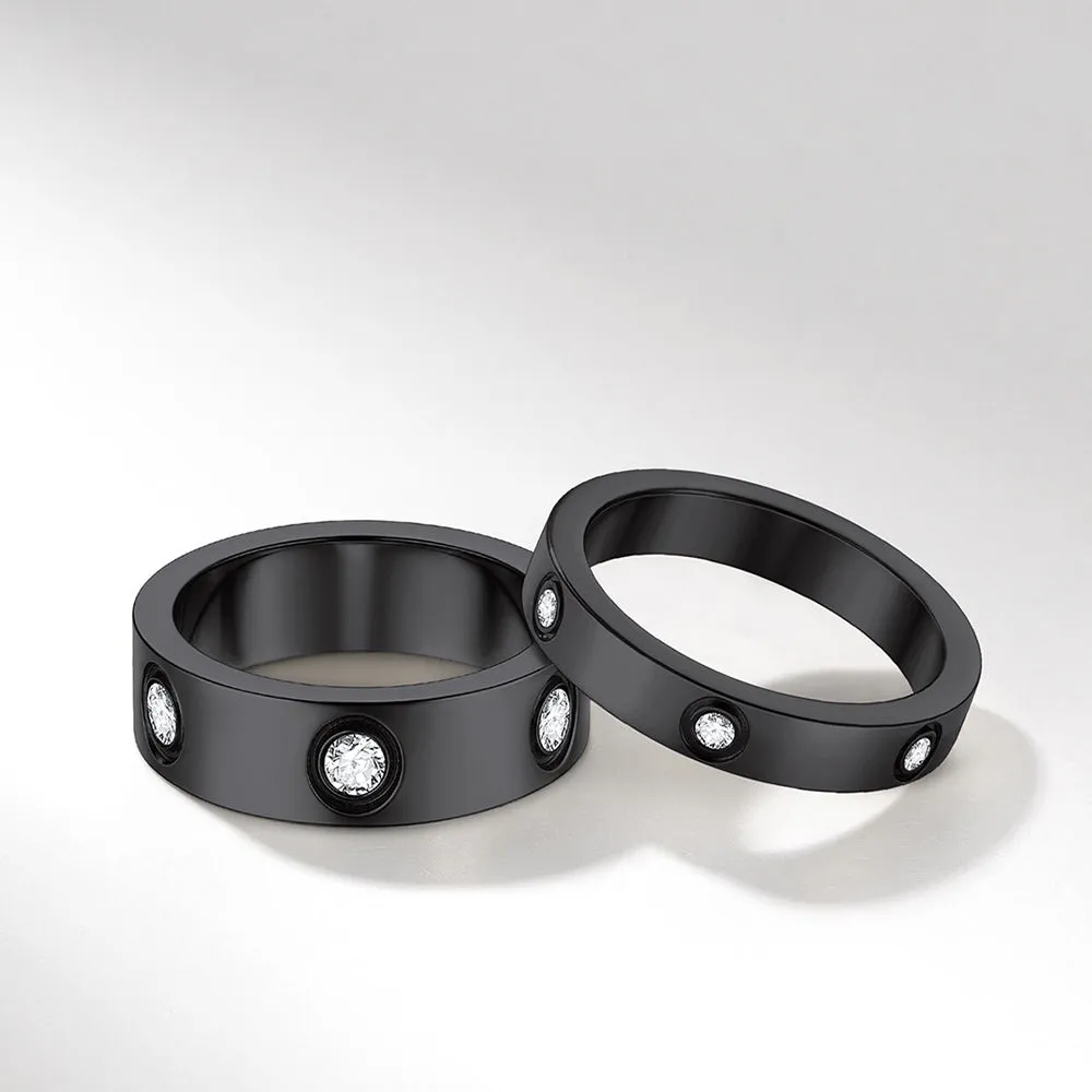 Cubic Zirconia Love Couple Promise Band Rings for Him & Her sold by FaithHeart product image thumbnail 5