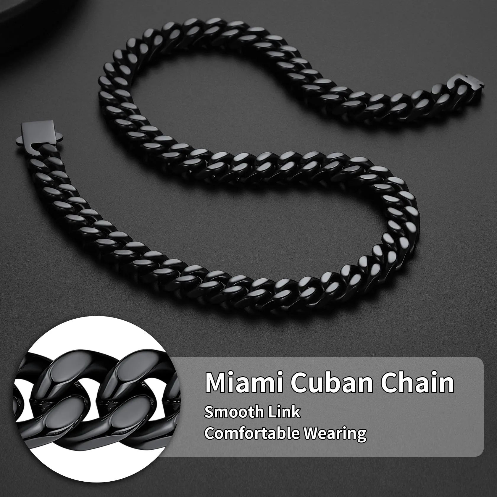 9MM Miami Cuban Chain & Bracelet Jewelry Set for Men sold by FaithHeart product image thumbnail 5