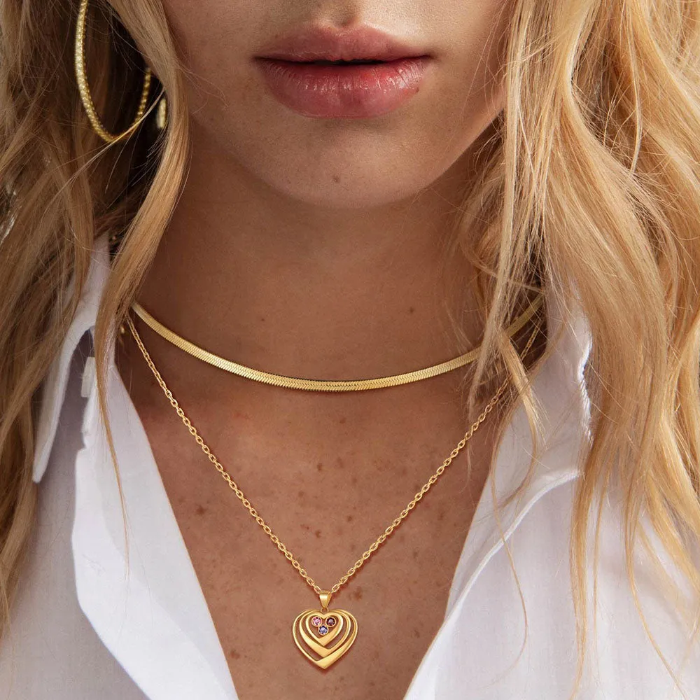 Personalized Sterling Silver Birthstone Heart Necklace sold by FaithHeart product image thumbnail 3