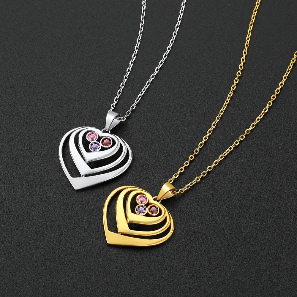 Personalized Sterling Silver Birthstone Heart Necklace sold by FaithHeart product image thumbnail 5