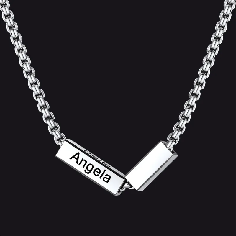 Custom 1-4 Names Cuban Chain Necklace for Men sold by FaithHeart