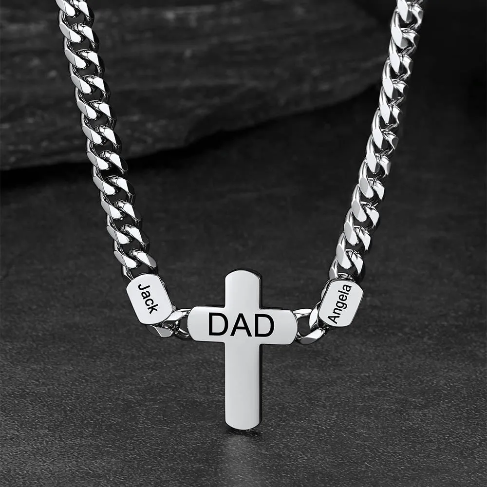 Customized Name Cuban Chain Cross Necklace for Men 7MM sold by FaithHeart product image thumbnail 5