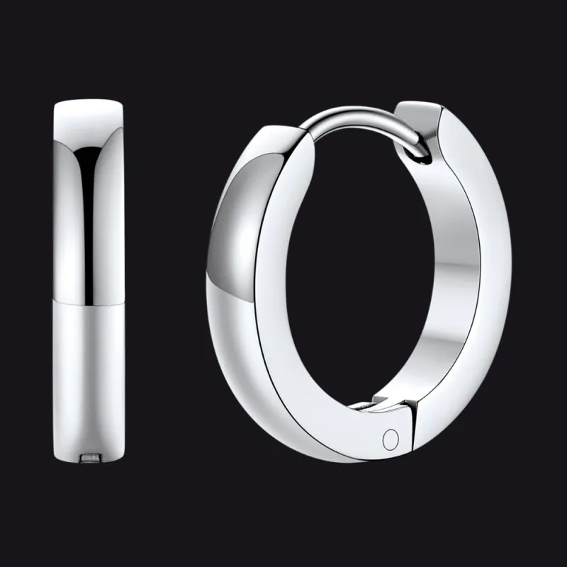 Classic Stainless Steel Huggie Hoop Earrings for Men sold by FaithHeart