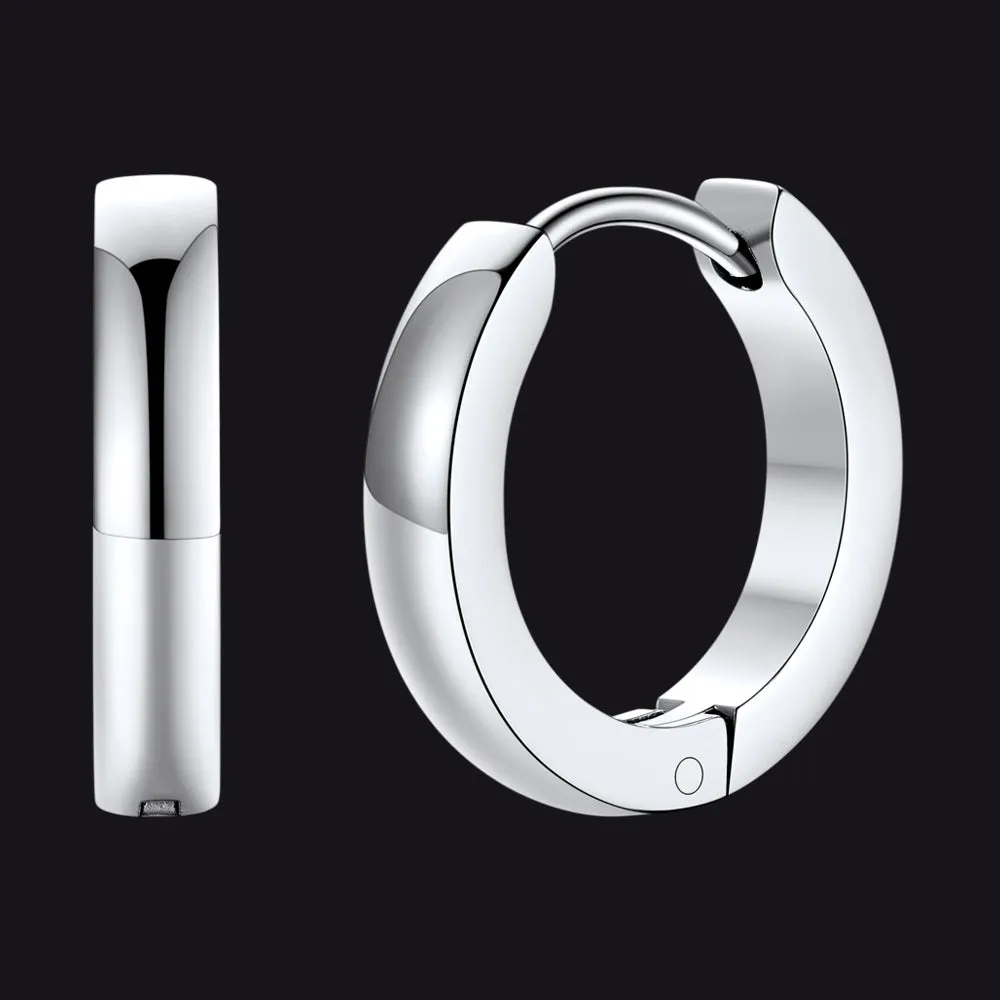 Classic Stainless Steel Huggie Hoop Earrings for Men sold by FaithHeart