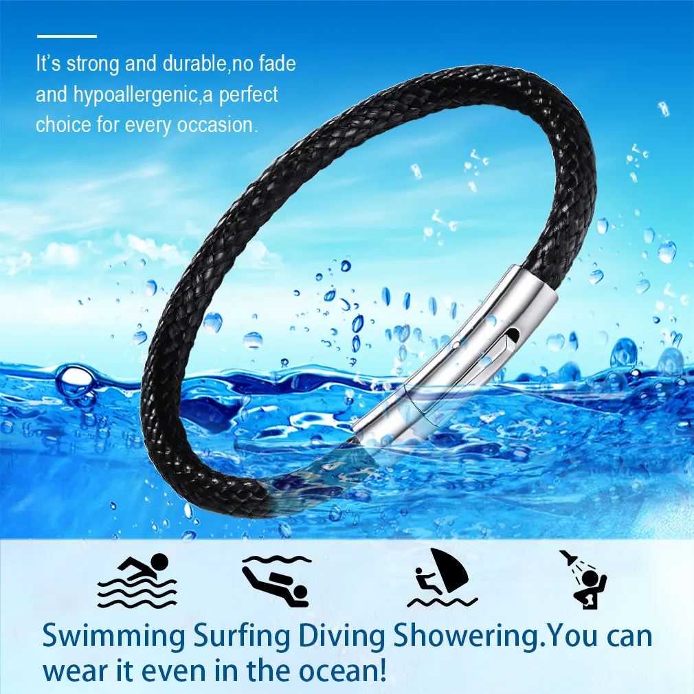 Clasp Braided Genuine Leather Bracelet Birthday Gift for Men sold by FaithHeart product image thumbnail 5