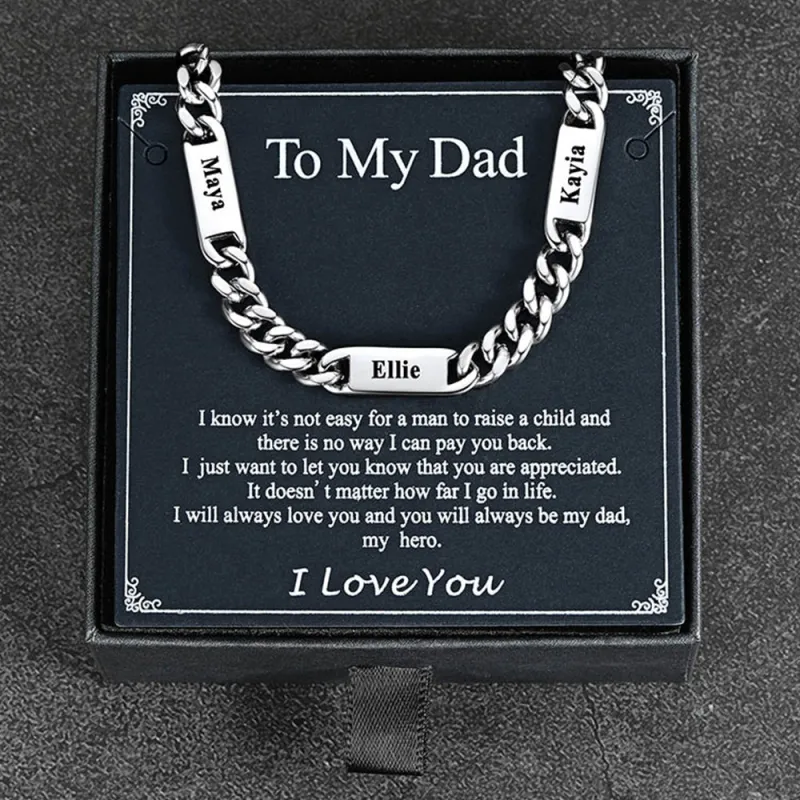 To My Men Engraved Name Chain Necklace, Birthday or Anniversary Gift for Him sold by FaithHeart