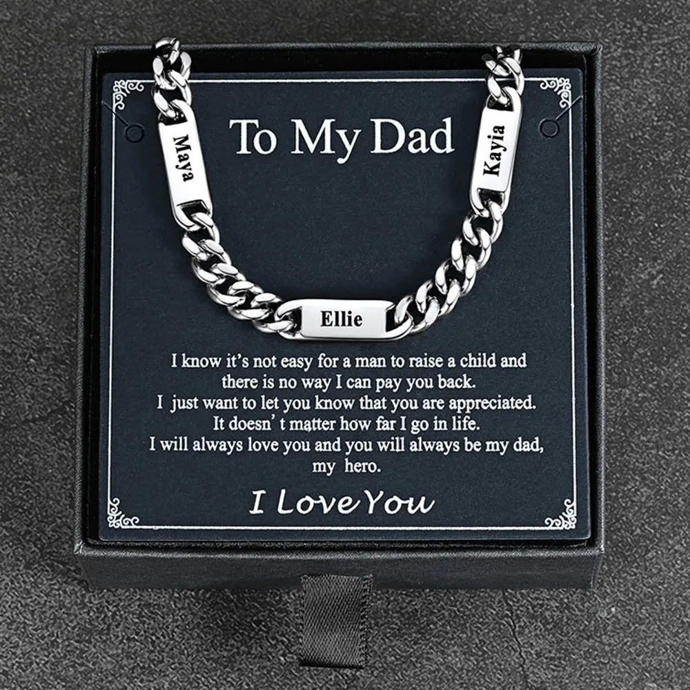 To My Men Engraved Name Chain Necklace, Birthday or Anniversary Gift for Him sold by FaithHeart