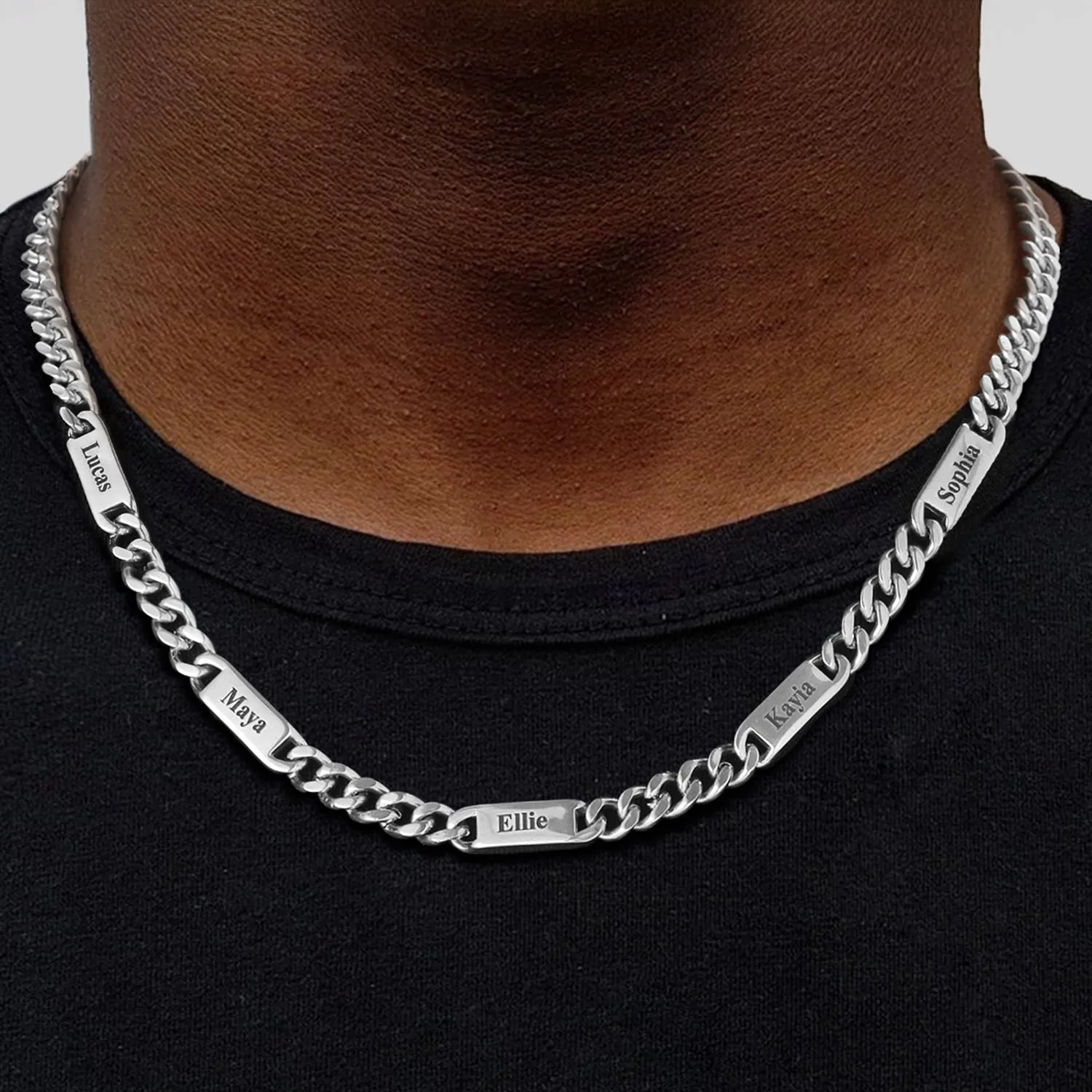 To My Men Engraved Name Chain Necklace, Birthday or Anniversary Gift for Him sold by FaithHeart product image thumbnail 2