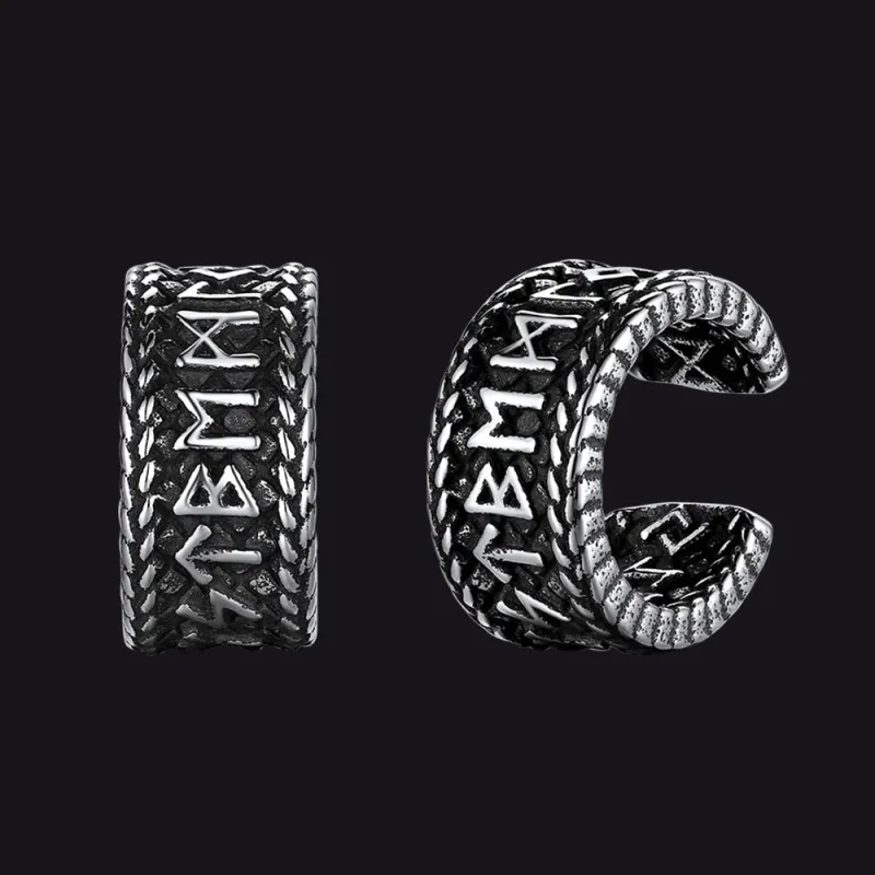 Viking Runes Ear Cuff Clip-On Earrings for Men Women sold by FaithHeart