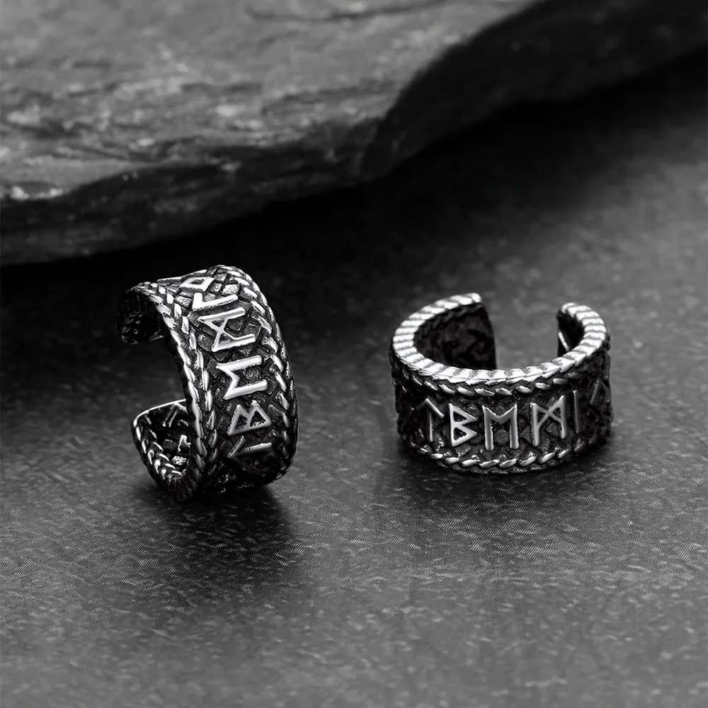 Viking Runes Ear Cuff Clip-On Earrings for Men Women sold by FaithHeart product image thumbnail 5
