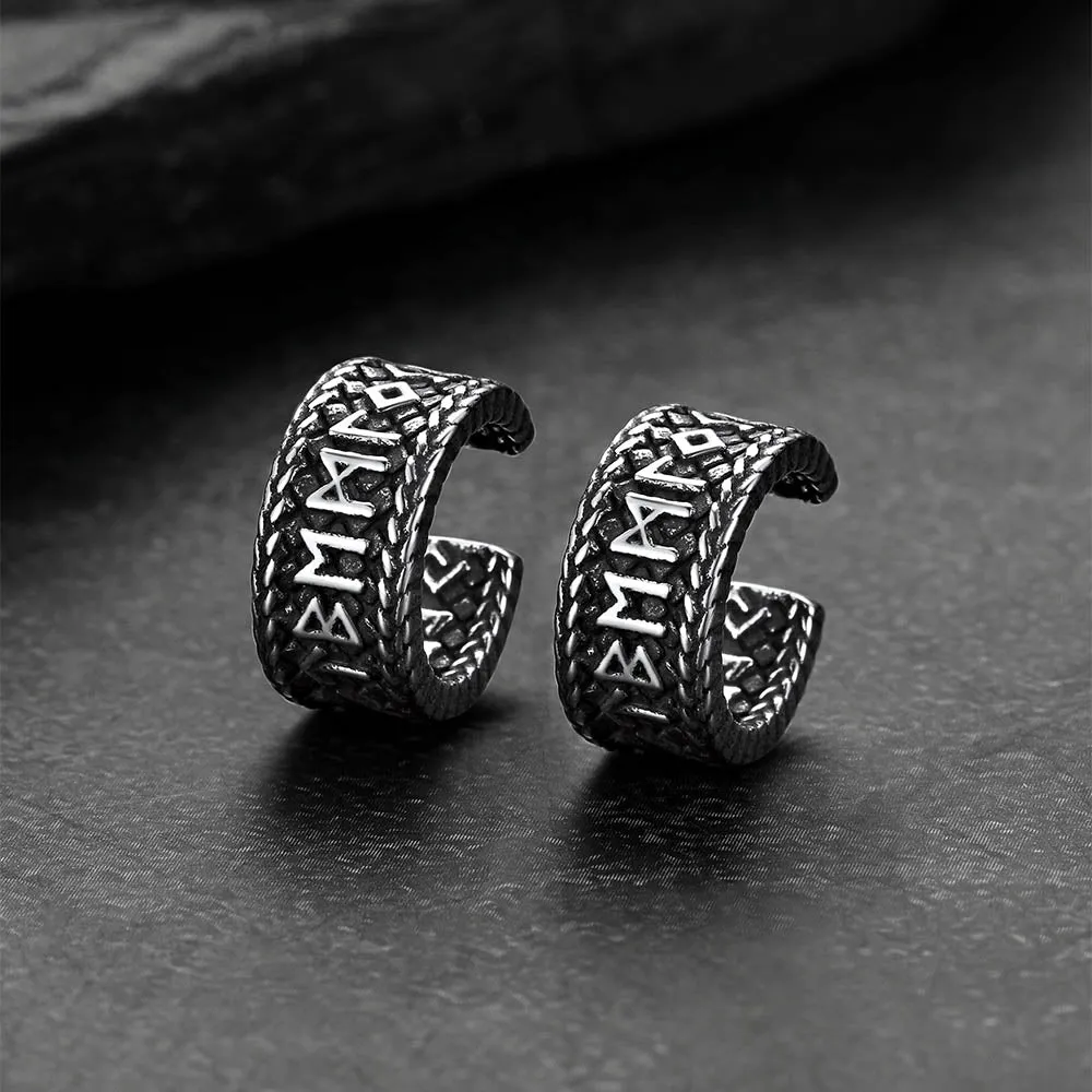 Viking Runes Ear Cuff Clip-On Earrings for Men Women sold by FaithHeart product image thumbnail 3