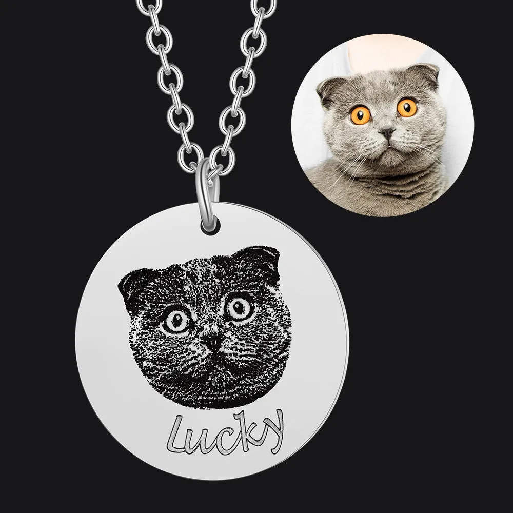Personalized Pet Portrait Necklace Memorial Gift sold by FaithHeart